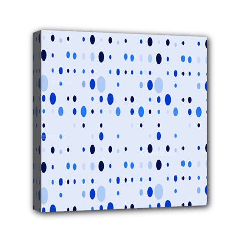 Blue Circle Pattern Mini Canvas 6  X 6  (stretched) by artworkshop