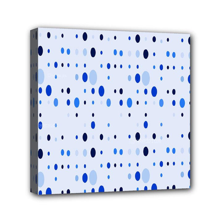 Blue Circle Pattern Mini Canvas 6  x 6  (Stretched)