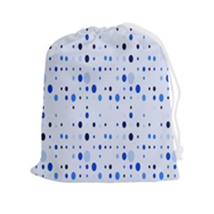 Blue Circle Pattern Drawstring Pouch (2xl) by artworkshop