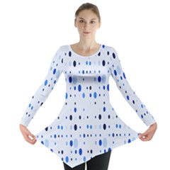 Blue Circle Pattern Long Sleeve Tunic  by artworkshop