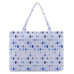 Blue Circle Pattern Zipper Medium Tote Bag by artworkshop