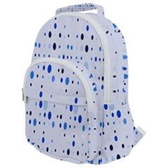 Blue Circle Pattern Rounded Multi Pocket Backpack by artworkshop