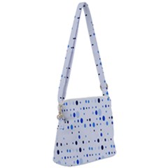 Blue Circle Pattern Zipper Messenger Bag