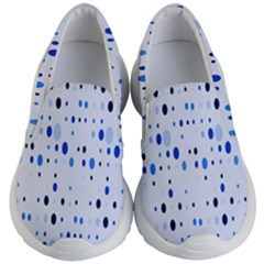 Blue Circle Pattern Kids Lightweight Slip Ons by artworkshop