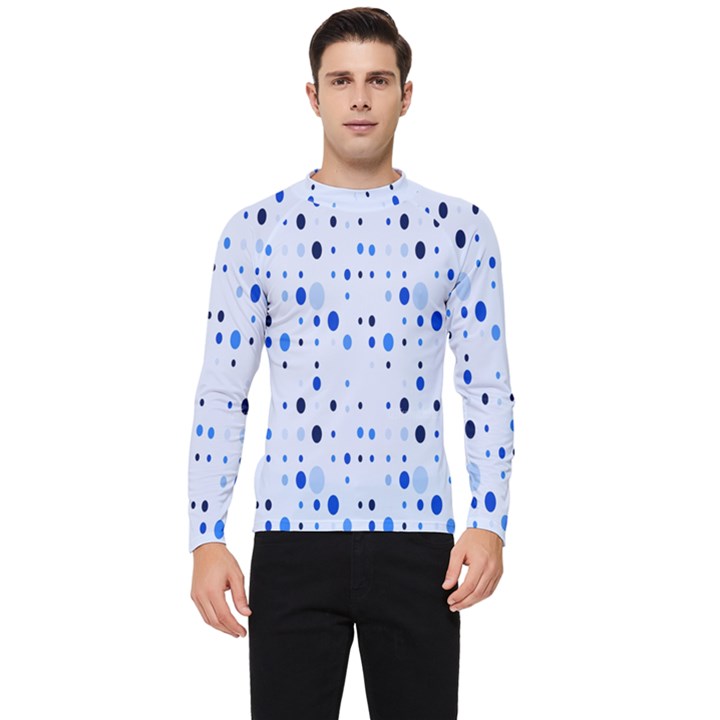 Blue Circle Pattern Men s Long Sleeve Rash Guard