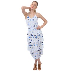 Blue Circle Pattern Layered Bottom Dress by artworkshop