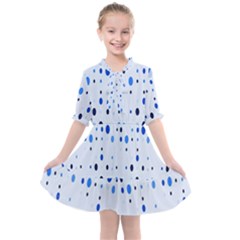 Blue Circle Pattern Kids  All Frills Chiffon Dress by artworkshop