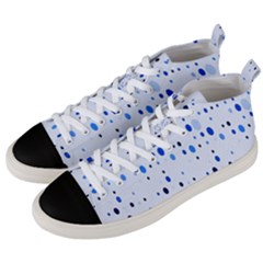 Blue Circle Pattern Men s Mid-top Canvas Sneakers