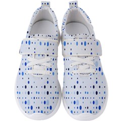 Blue Circle Pattern Men s Velcro Strap Shoes