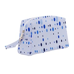 Blue Circle Pattern Wristlet Pouch Bag (medium) by artworkshop