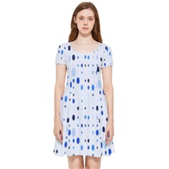 Blue Circle Pattern Inside Out Cap Sleeve Dress by artworkshop