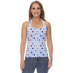 Blue Circle Pattern Basic Halter Top by artworkshop