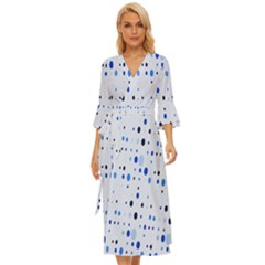 Blue Circle Pattern Midsummer Wrap Dress by artworkshop