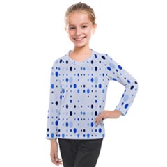 Blue Circle Pattern Kids  Long Mesh Tee