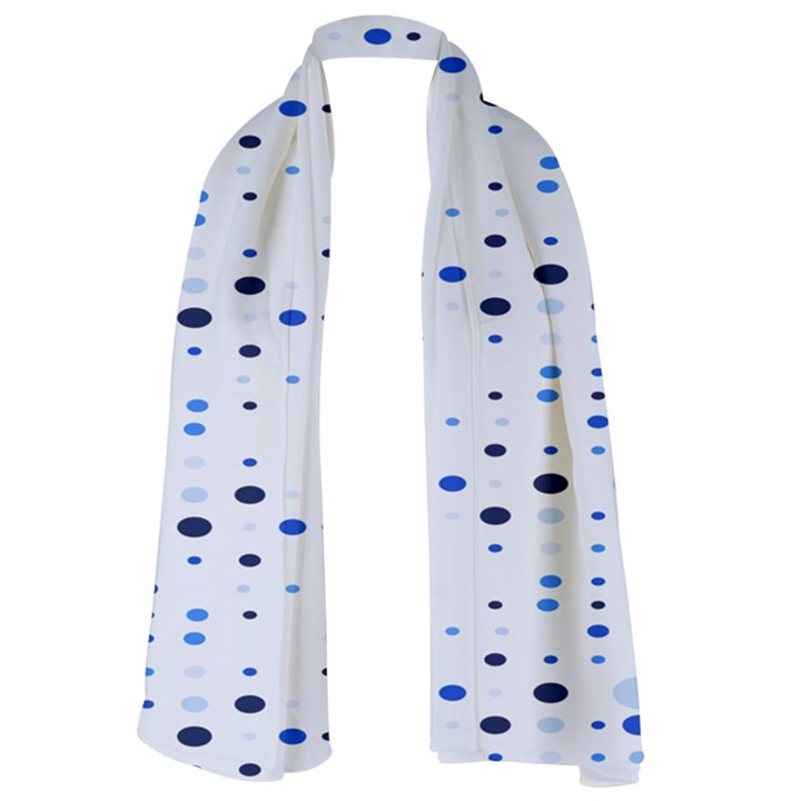 Blue Circle Pattern Lightweight Scarf 