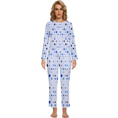 Blue Circle Pattern Womens  Long Sleeve Lightweight Pajamas Set by artworkshop