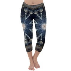 Mandala Ornament Background Capri Winter Leggings  by Uceng