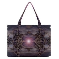 Fantasy Science Fiction Portal Zipper Medium Tote Bag by Uceng