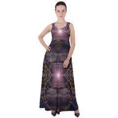 Fantasy Science Fiction Portal Empire Waist Velour Maxi Dress by Uceng