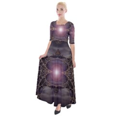 Fantasy Science Fiction Portal Half Sleeves Maxi Dress by Uceng