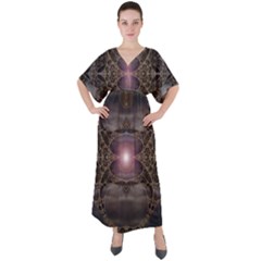 Fantasy Science Fiction Portal V-neck Boho Style Maxi Dress by Uceng