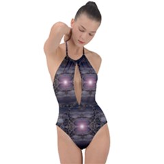 Fantasy Science Fiction Portal Plunge Cut Halter Swimsuit by Uceng