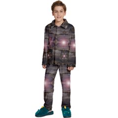 Fantasy Science Fiction Portal Kids  Long Sleeve Velvet Pajamas Set by Uceng