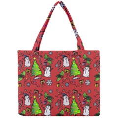 Santa Snowman Gift Holiday Mini Tote Bag by Uceng