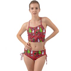 Santa Snowman Gift Holiday Mini Tank Bikini Set by Uceng