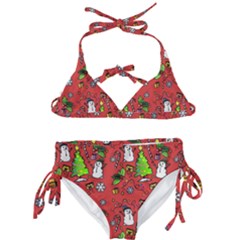 Santa Snowman Gift Holiday Kids  Classic Bikini Set