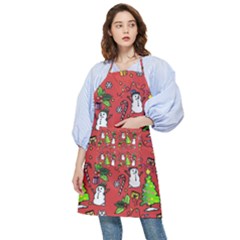 Santa Snowman Gift Holiday Pocket Apron by Uceng