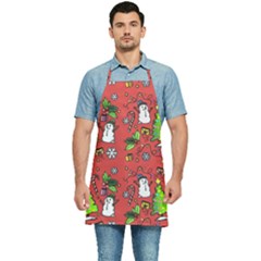 Santa Snowman Gift Holiday Kitchen Apron by Uceng