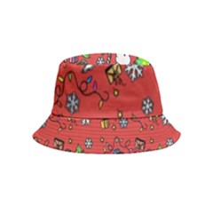 Santa Snowman Gift Holiday Inside Out Bucket Hat (kids) by Uceng