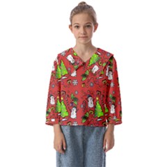 Santa Snowman Gift Holiday Kids  Sailor Shirt by Uceng