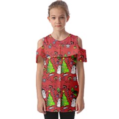 Santa Snowman Gift Holiday Fold Over Open Sleeve Top by Uceng