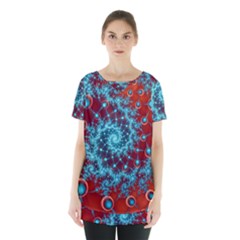 Fractal Pattern Background Skirt Hem Sports Top by Uceng