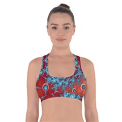 Fractal Pattern Background Cross Back Sports Bra by Uceng