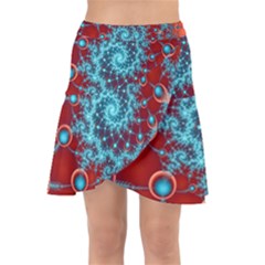 Fractal Pattern Background Wrap Front Skirt by Uceng