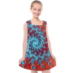 Fractal Pattern Background Kids  Cross Back Dress by Uceng