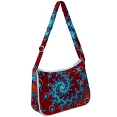 Fractal Pattern Background Zip Up Shoulder Bag by Uceng