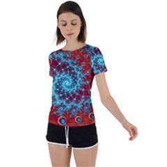 Fractal Pattern Background Back Circle Cutout Sports Tee by Uceng