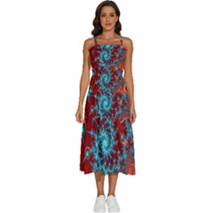 Fractal Pattern Background Sleeveless Shoulder Straps Boho Dress by Uceng