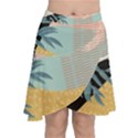 Leaves Pattern Design Colorful Chiffon Wrap Front Skirt View1