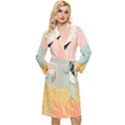 Leaves Pattern Design Colorful Long Sleeve Velour Robe View1