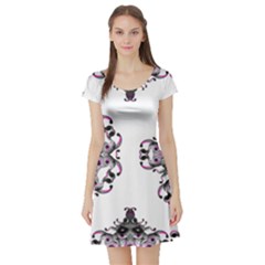 Frame Border Picture Frame Short Sleeve Skater Dress by Uceng