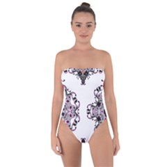 Frame Border Picture Frame Tie Back One Piece Swimsuit by Uceng