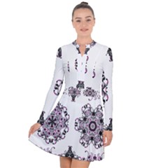 Frame Border Picture Frame Long Sleeve Panel Dress by Uceng