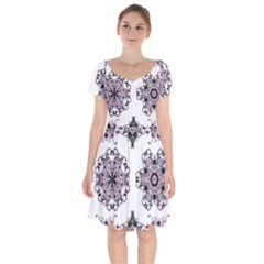 Frame Border Picture Frame Short Sleeve Bardot Dress by Uceng