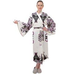 Frame Border Picture Frame Maxi Velour Kimono by Uceng