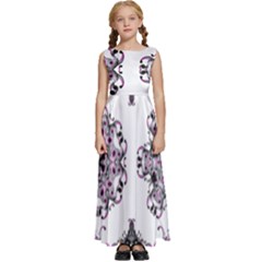 Frame Border Picture Frame Kids  Satin Sleeveless Maxi Dress by Uceng